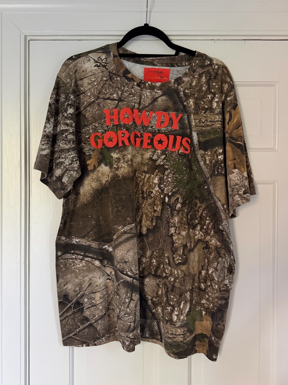 Disco Cowgirl “Howdy Gorgeous” camo tee